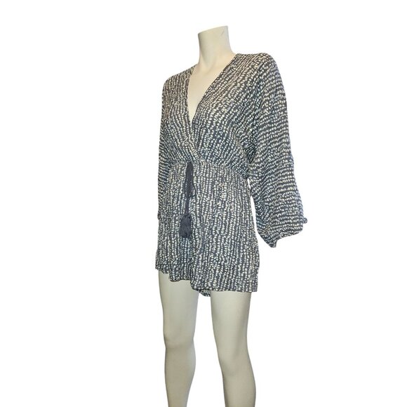 All You Are Relaxed Fit Elastic Waist Comfy Back Tie Pull On Romper Women S - Picture 2 of 14